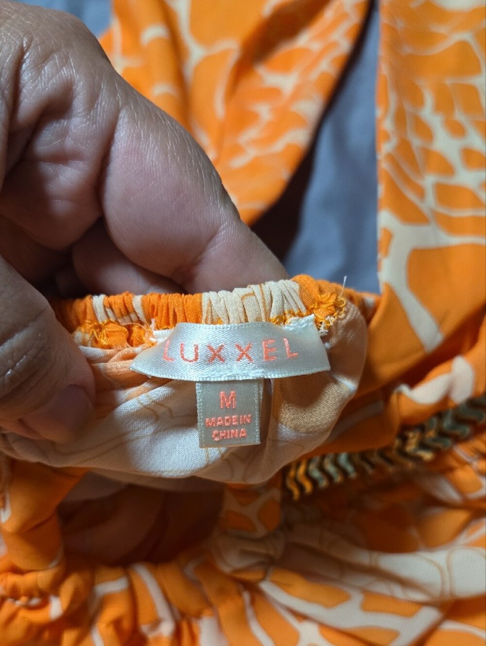 Luxxel Orange and White Halter Maxi with Ring Waist - Picture 6 of 7